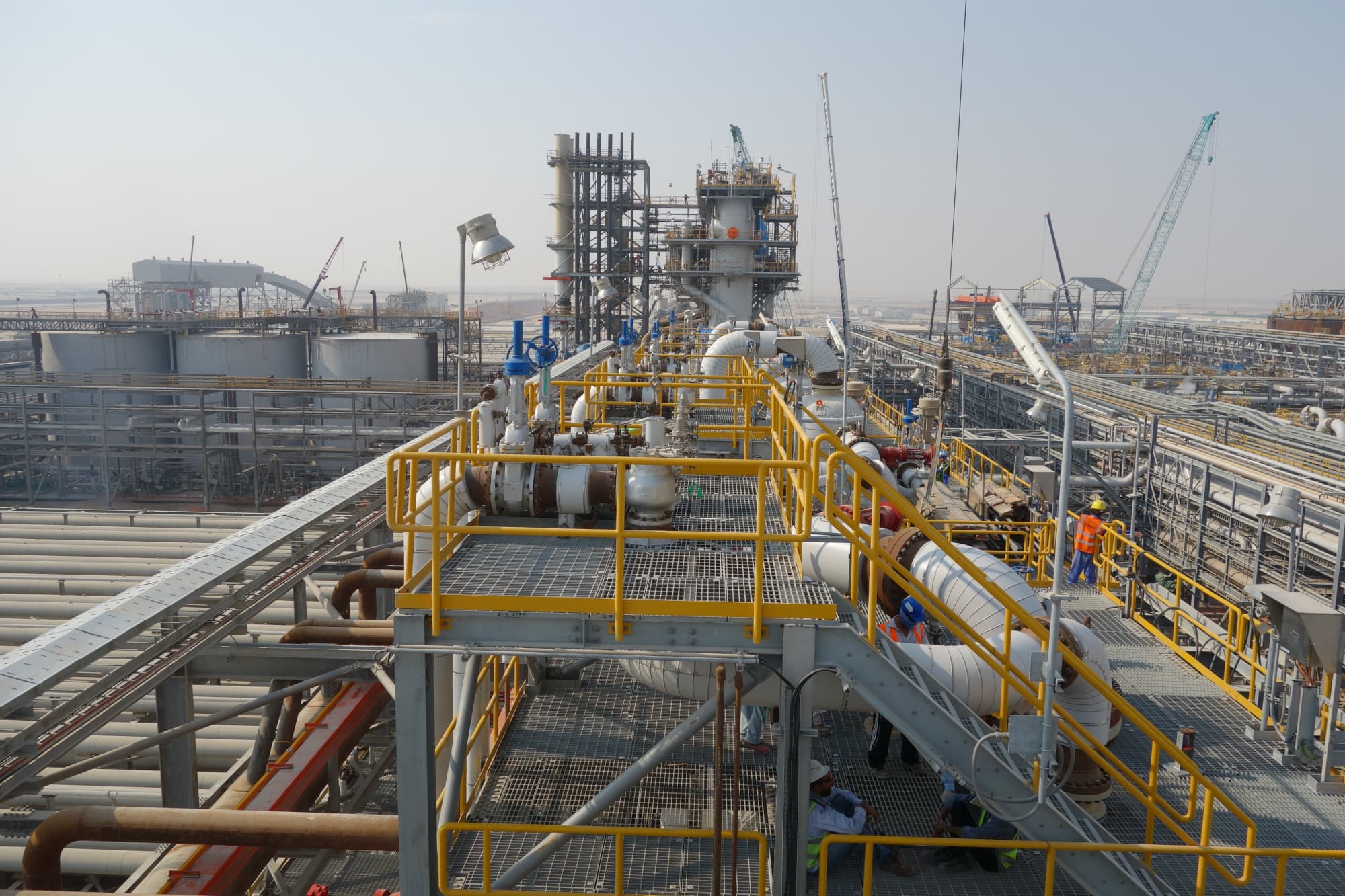 Wide view of project with workers