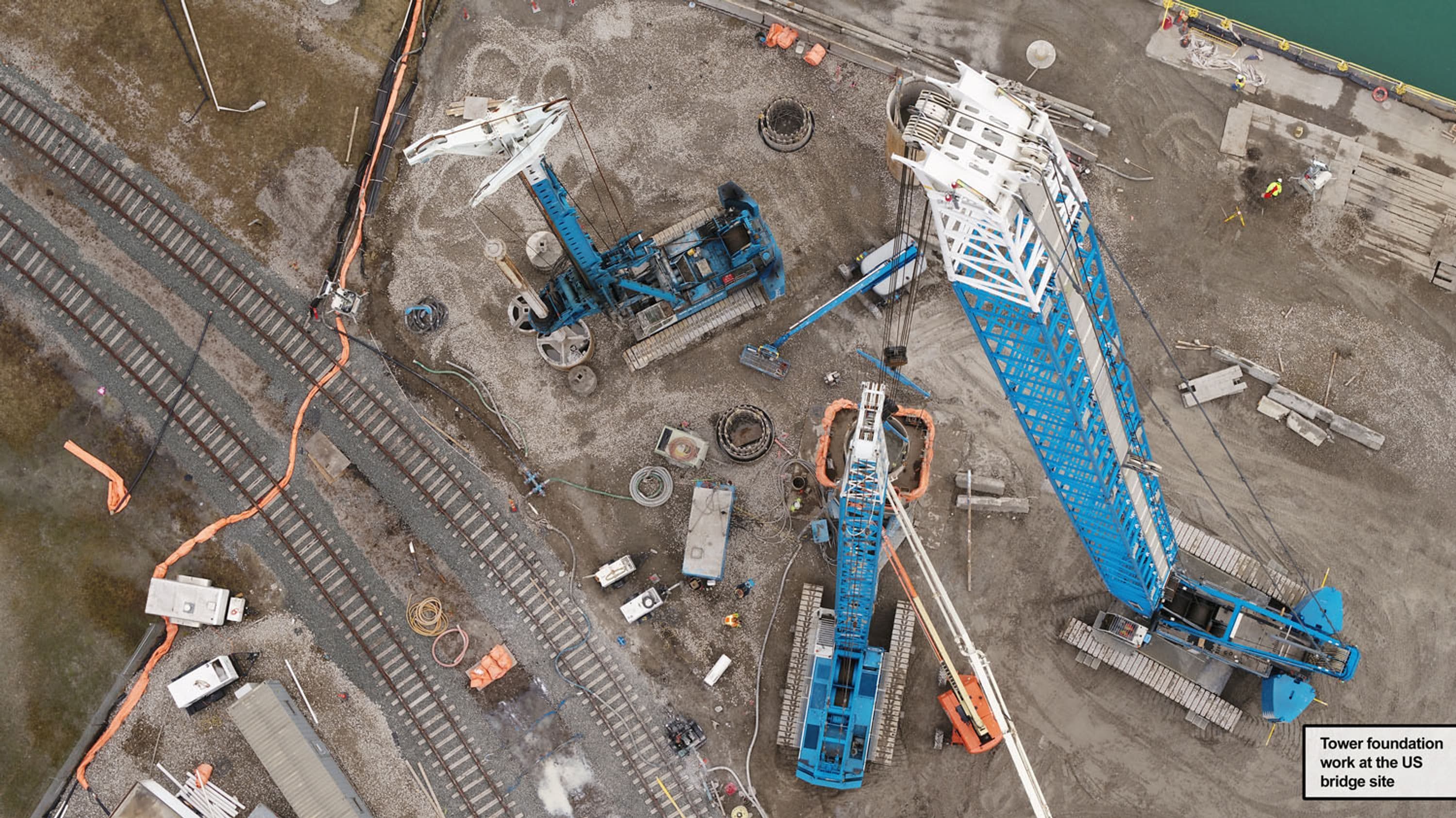 Tower foundation work at US bridge site: 1
