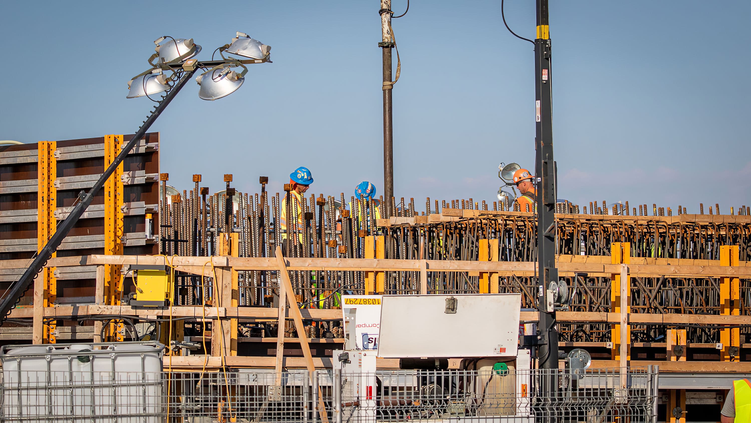 Tower footing concrete pour at Canadian bridge site: 2