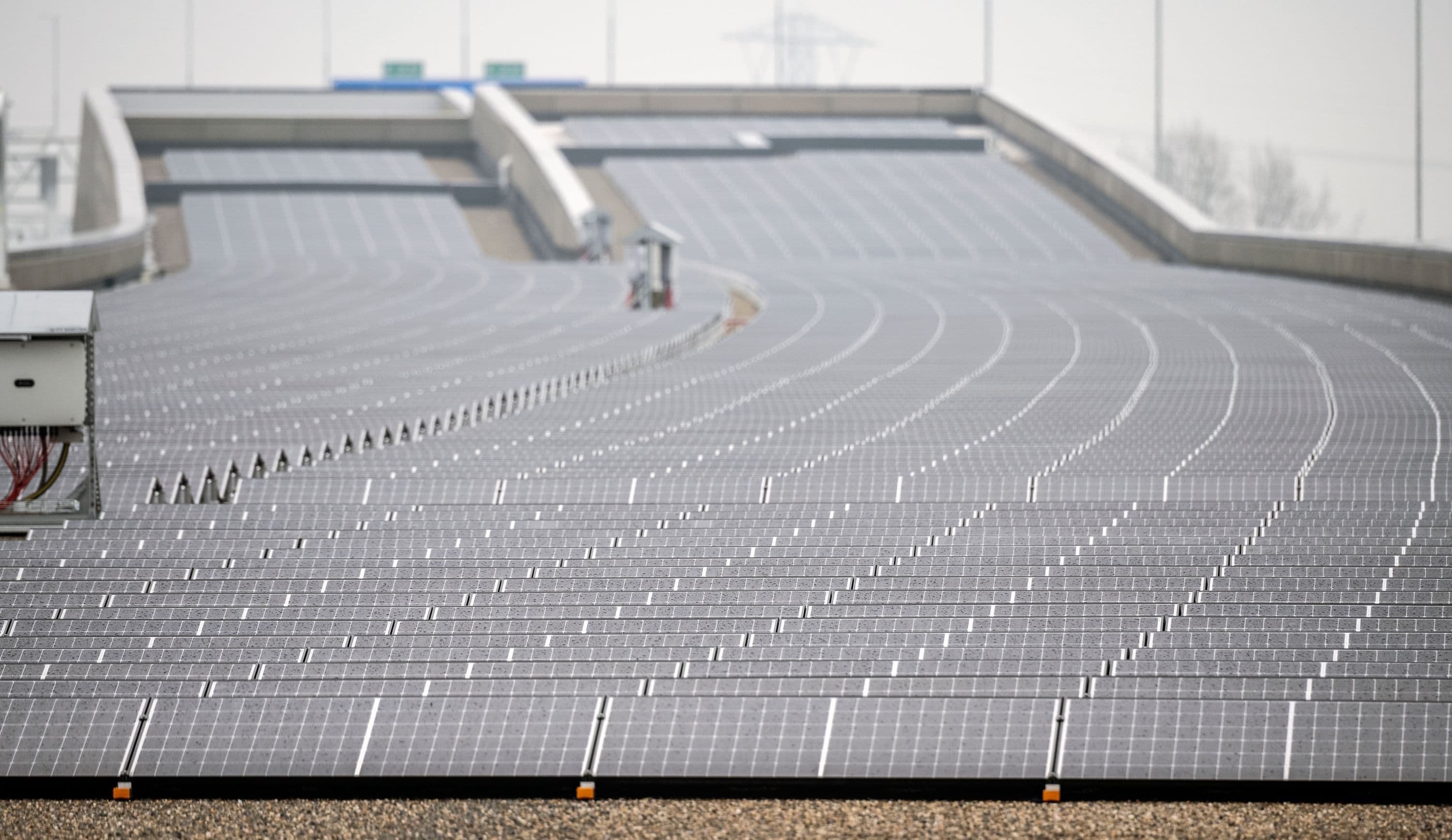Solar panels on top of tunnel