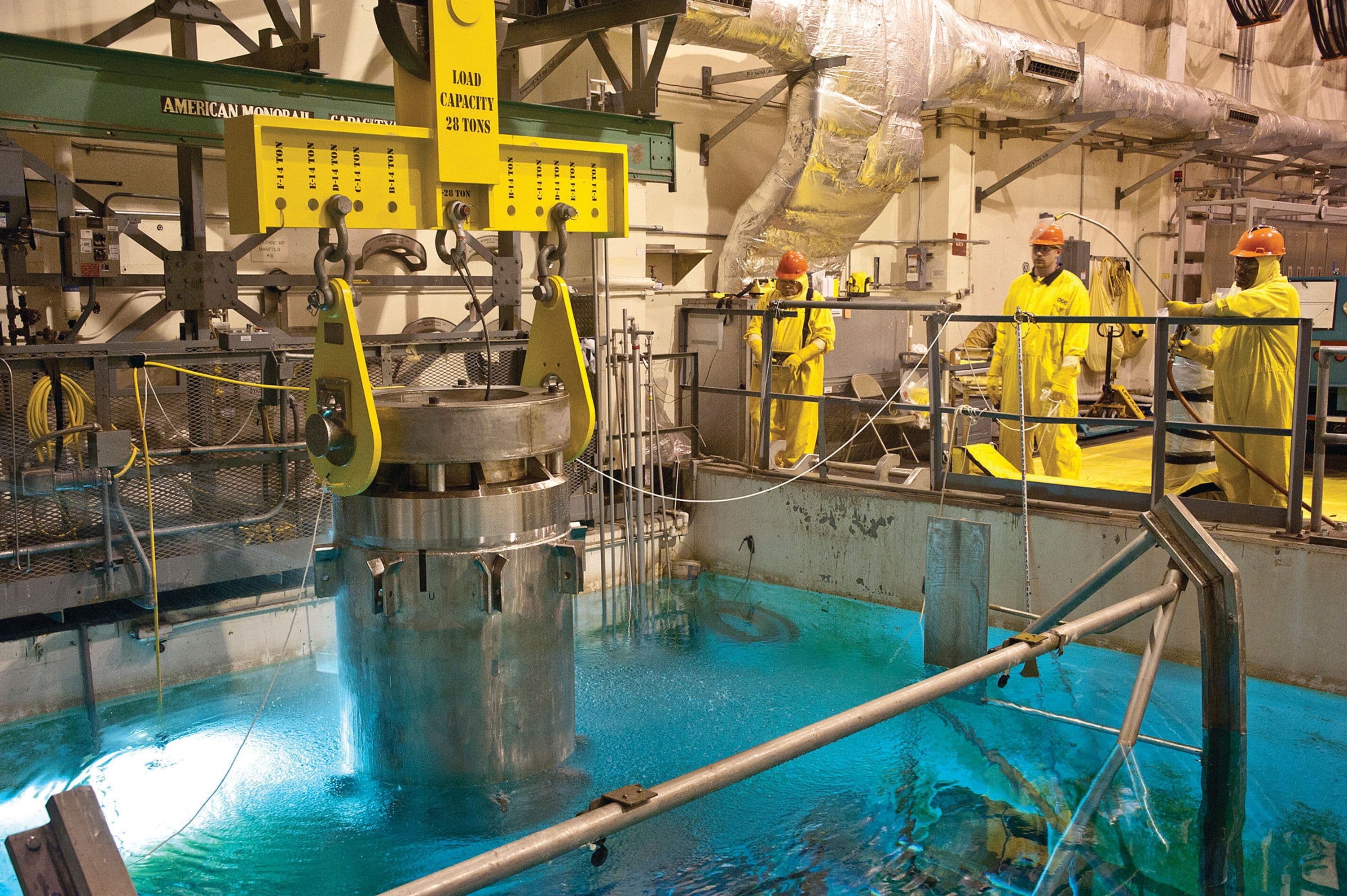 Cask unloading at the L Basin Reactor