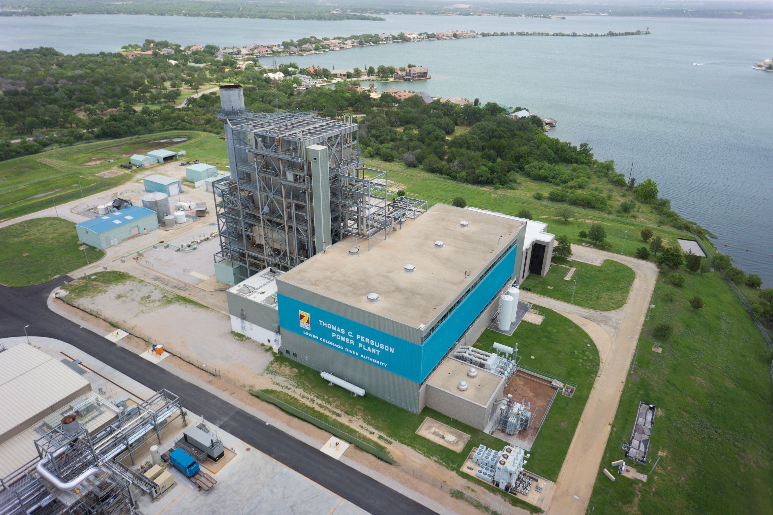 Aerial view of construction site