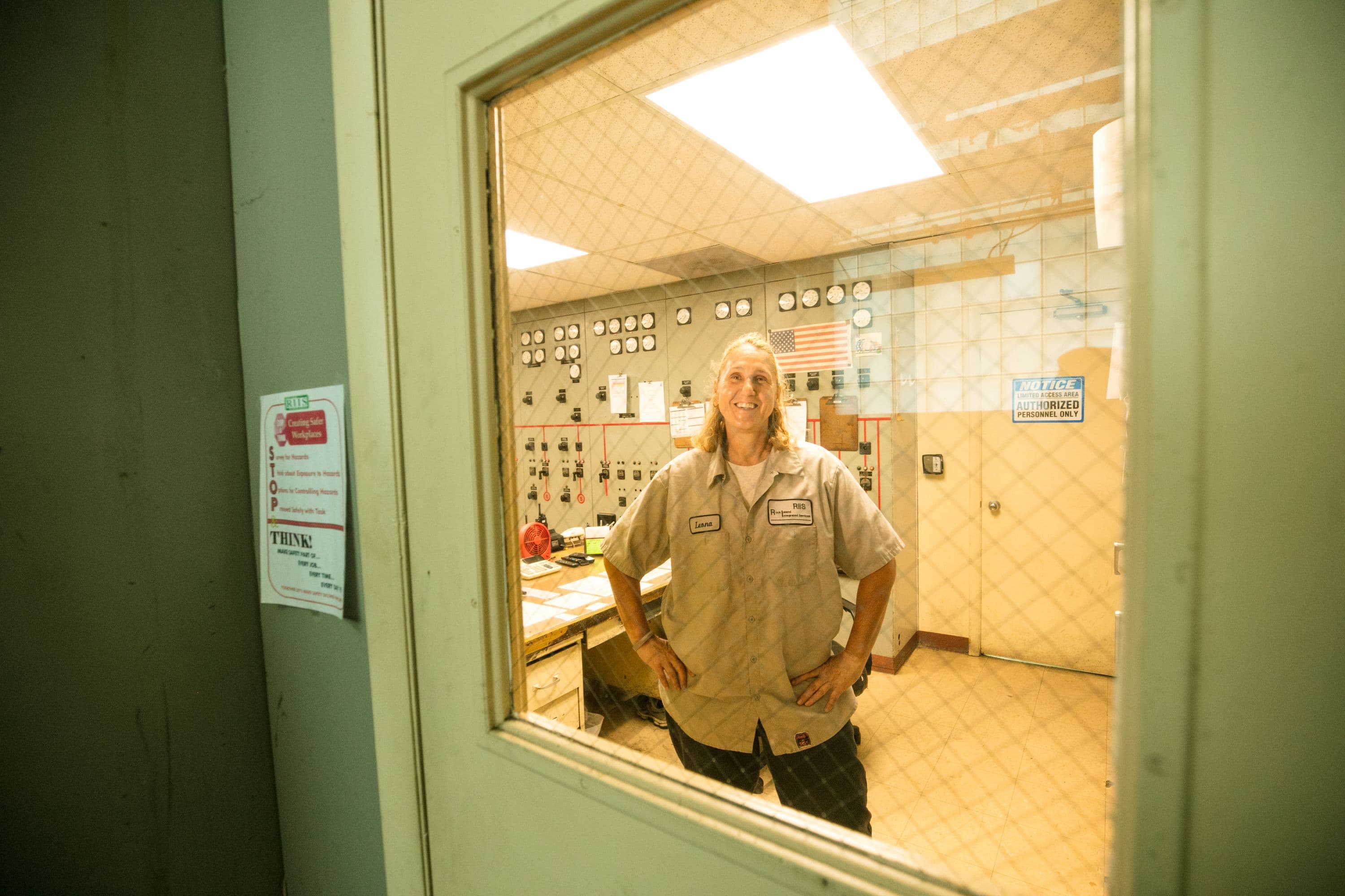 Inside hydroelectric control room