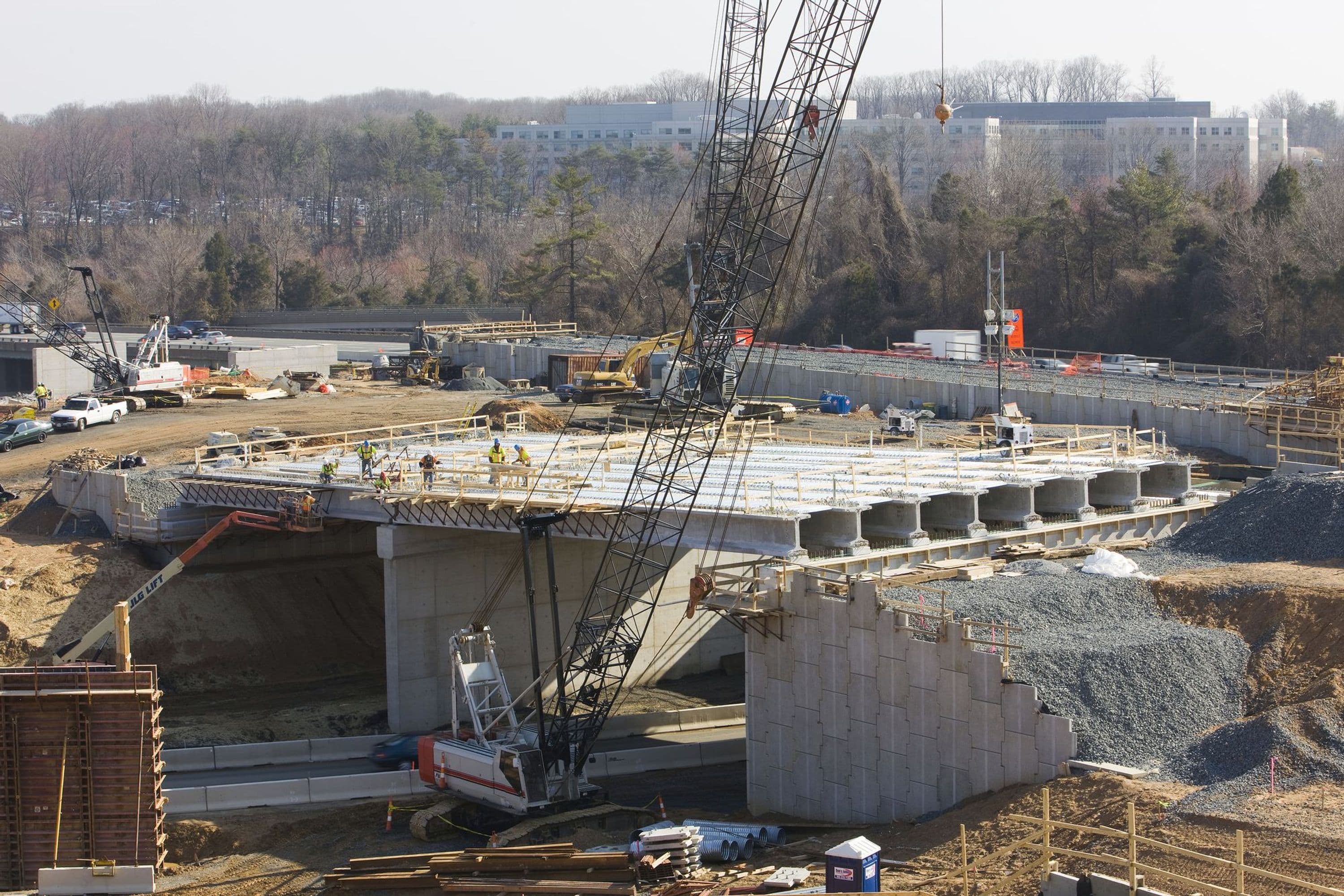 Highway overpass construction