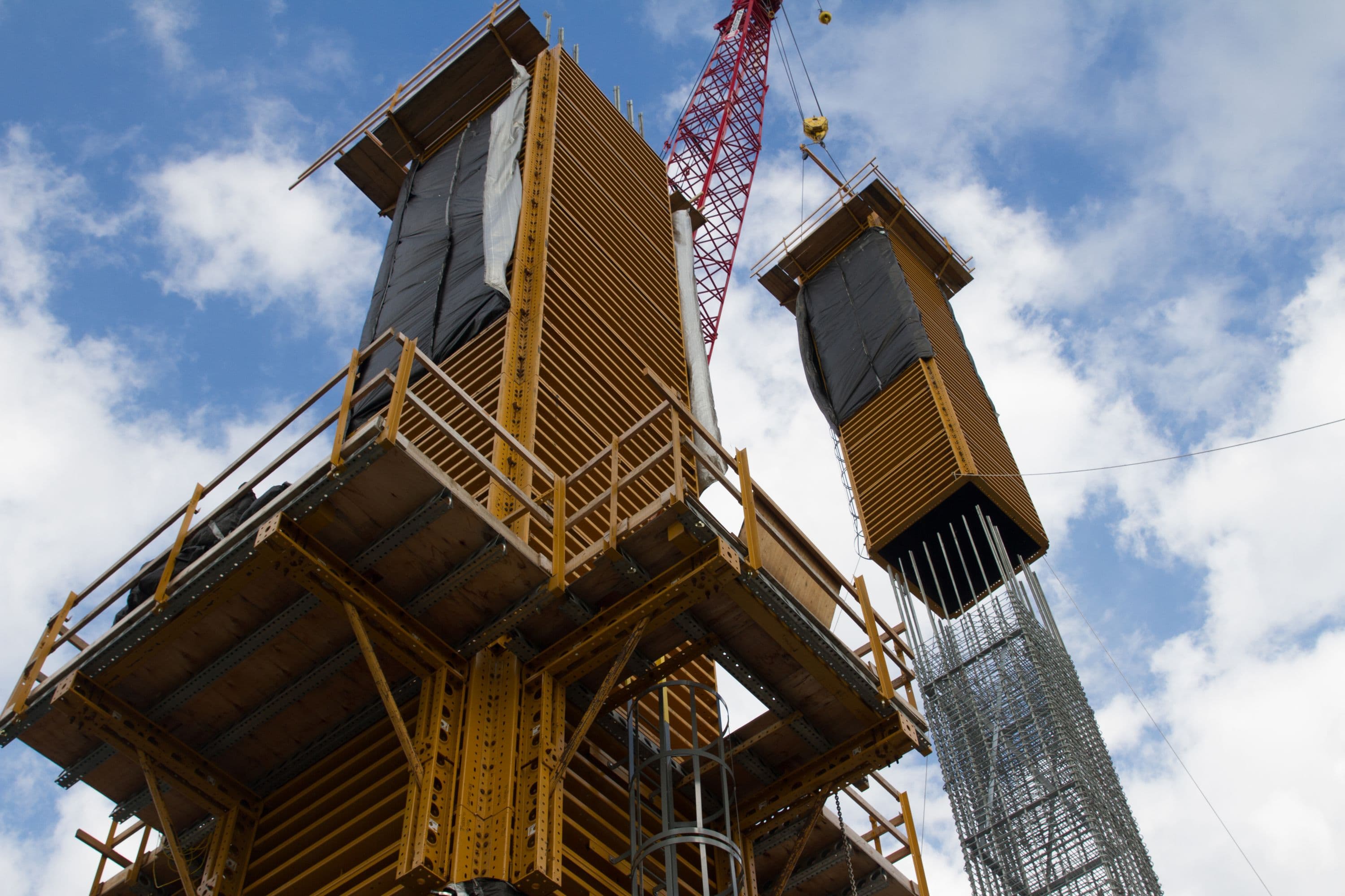 Installing the framework for Pier 39 columns
