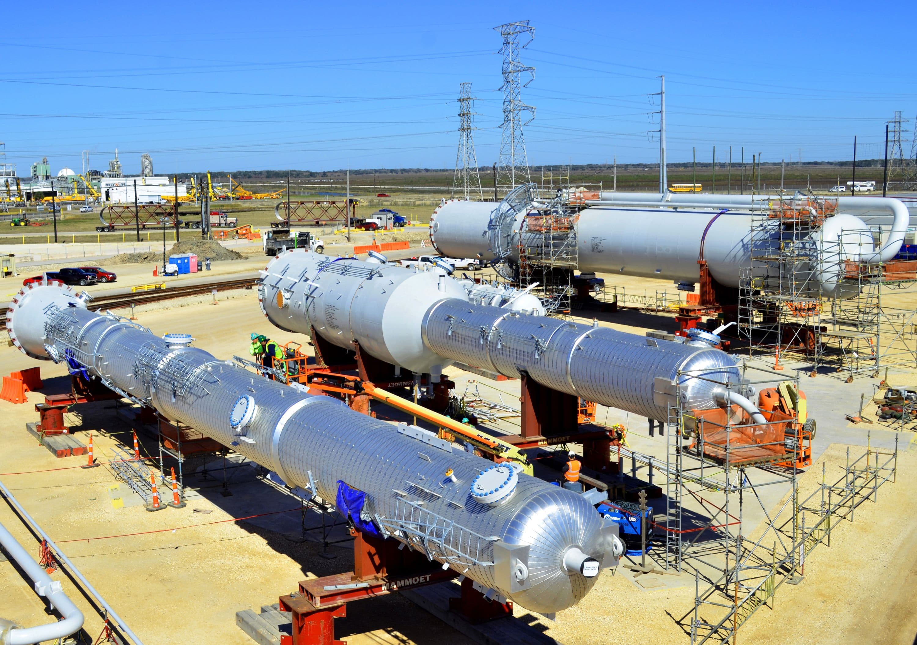 Three vessels during site construction