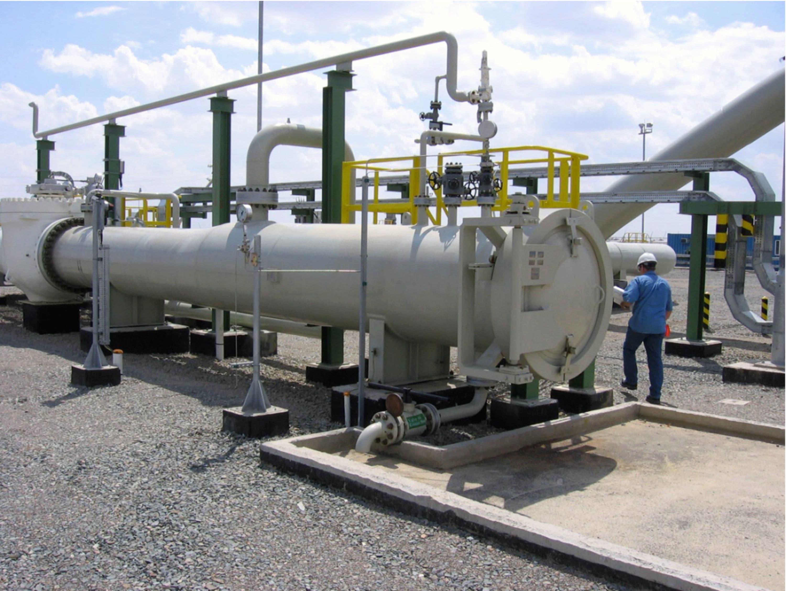 Terminus of 40" gas export pipeline at Kulsay Custody Transfer Meter Station