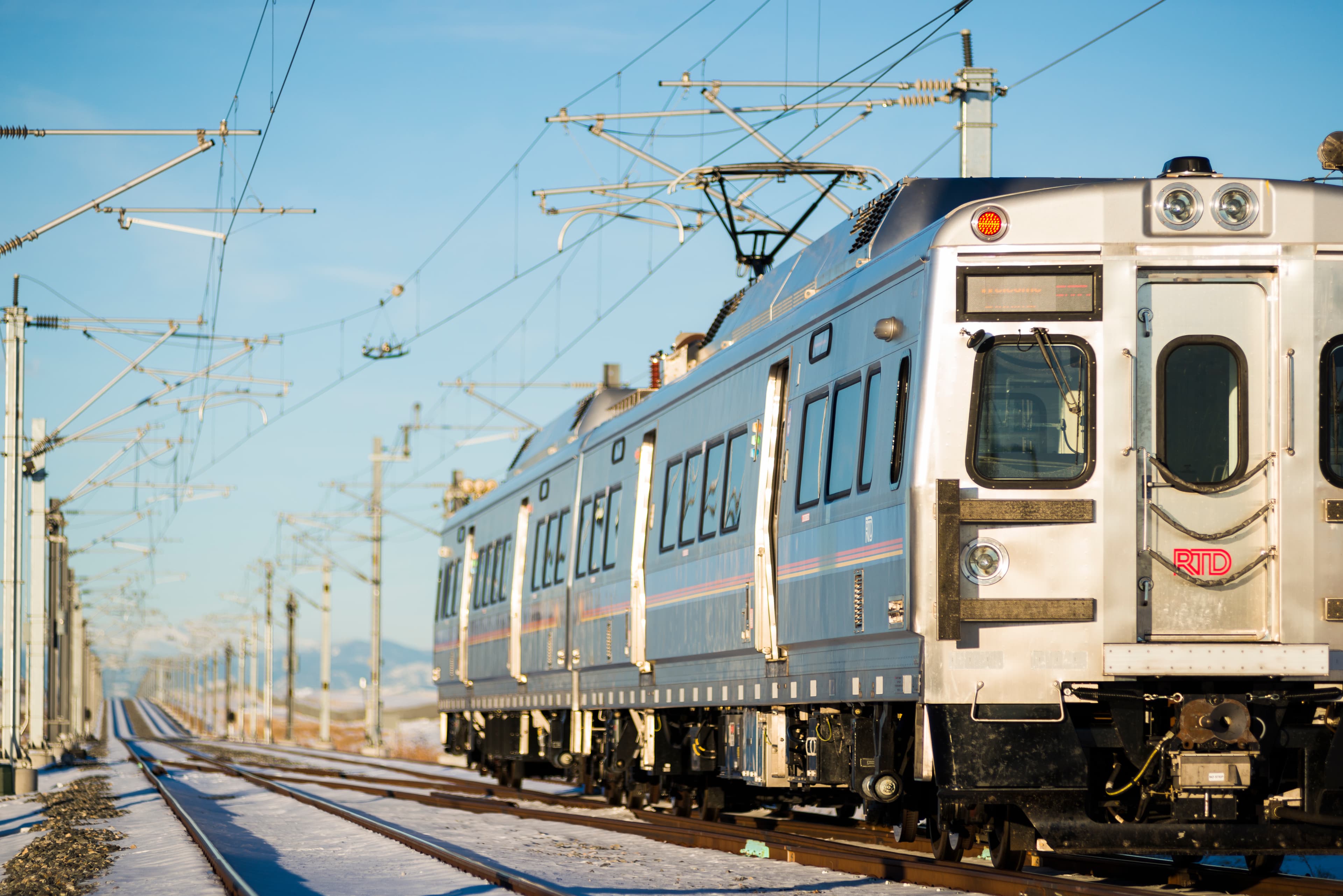 Train on snowy track